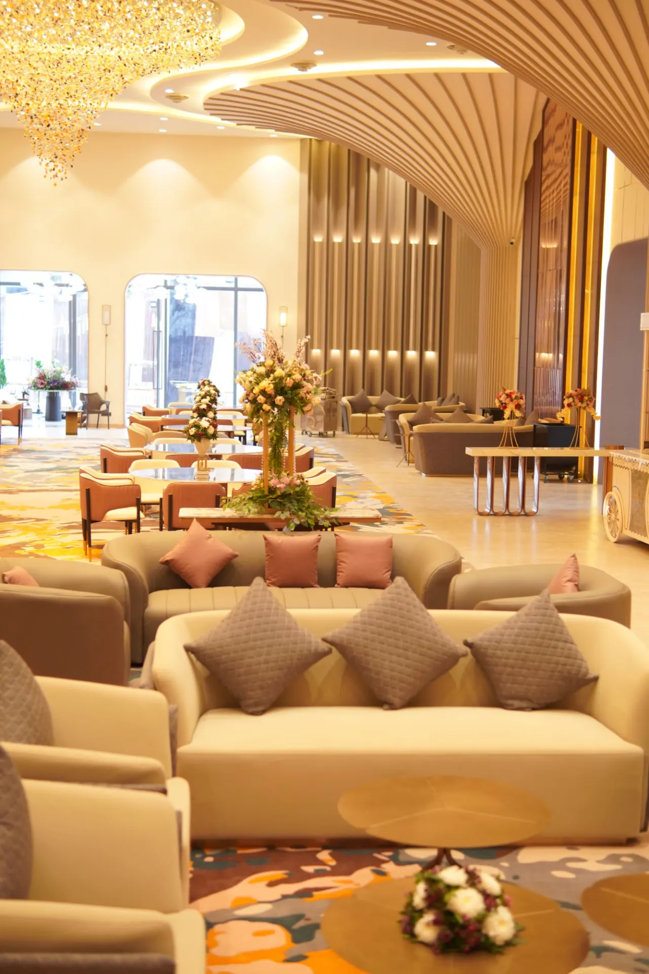 Resort lobby lounge seating